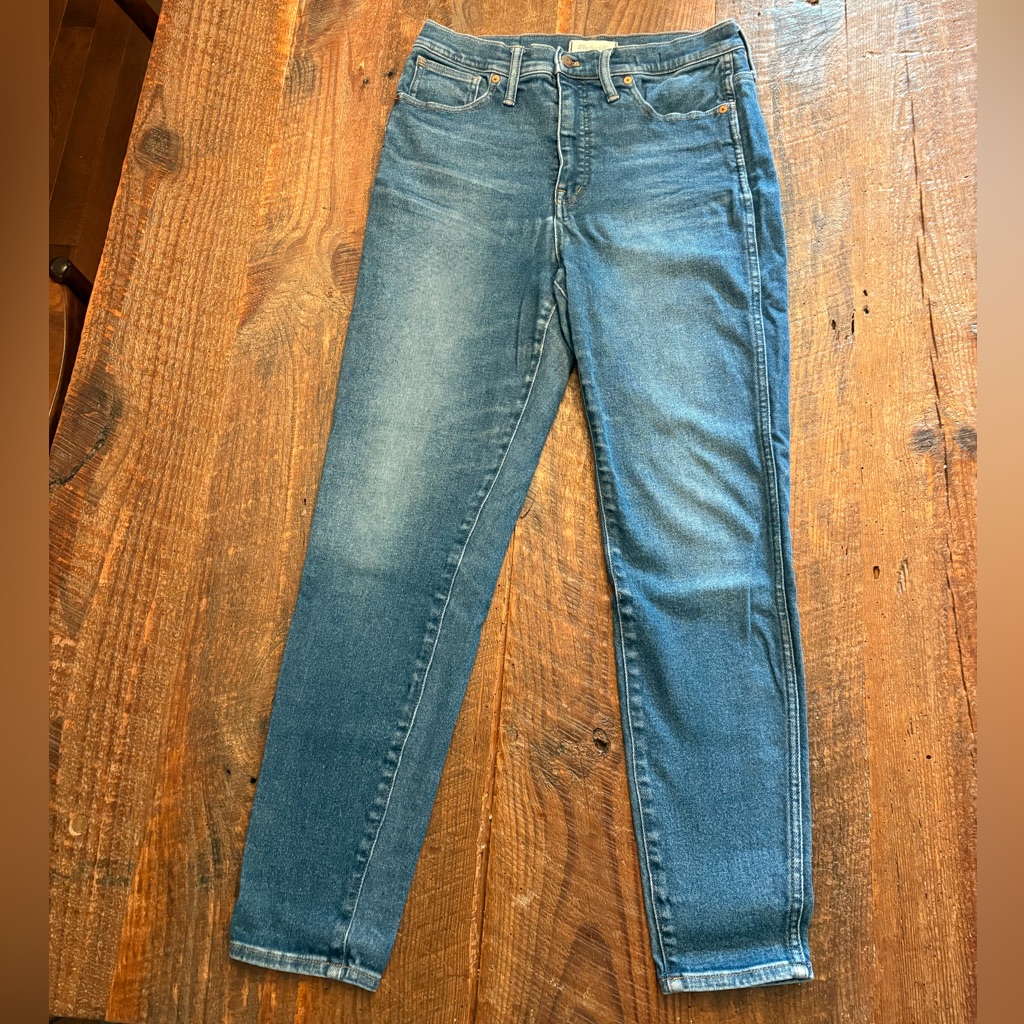 Madewell 10” Skinny High-Rise Jeans In Medium Blue Wash Size 31